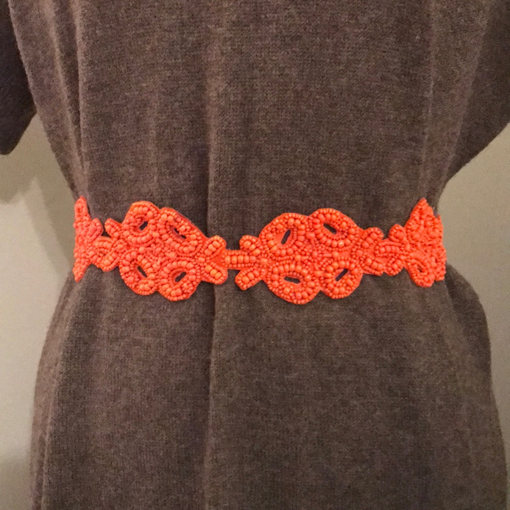 BEADED ORANGE BELT